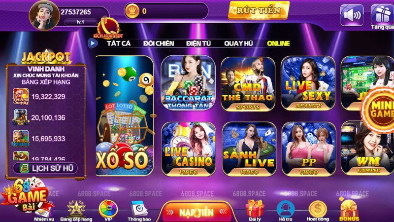 Review sảnh Casino Live tại 68 Game Bài: Chân thực như sòng bài Vegas 1 Live casino 68 game bài